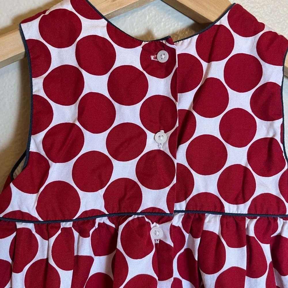 Threads Red Polka Dot Lined Cotton Dress